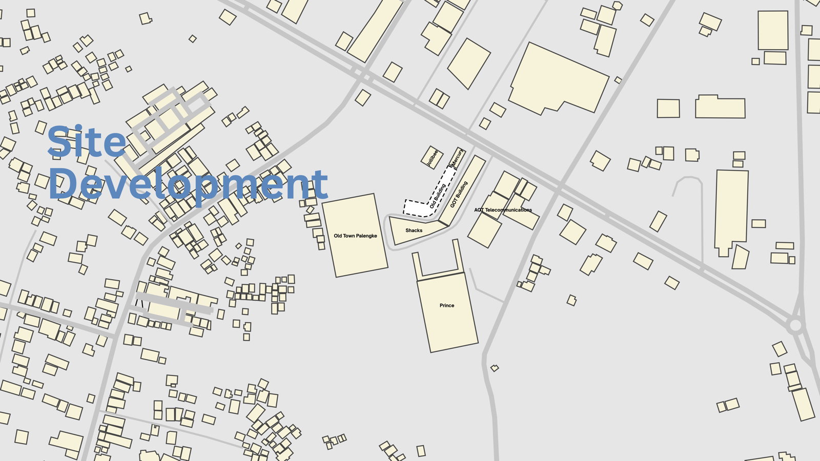 Site development map showing the Moonglow parcel along the National Highway in central Tandag